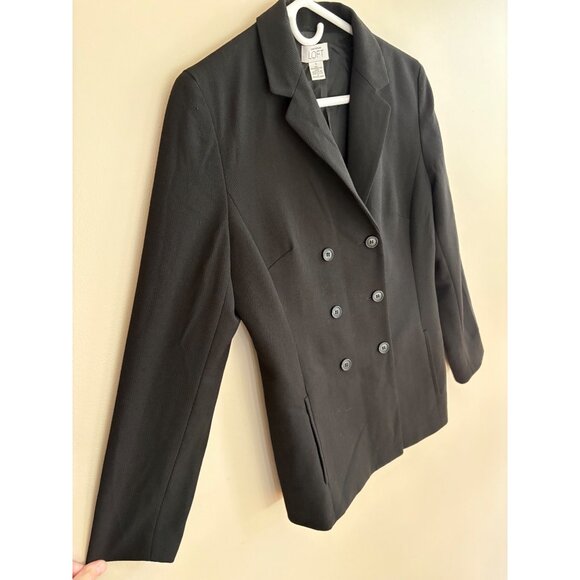 Ann Taylor LOFT Double-Breasted Virgin Wool Blazer Black Women’s Size 8 - Picture 4 of 11